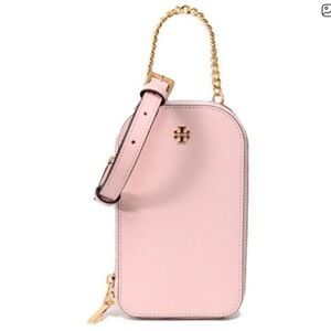 Tory Burch Emerson Saffiano Leather Crossbody Bag Pink Quartz